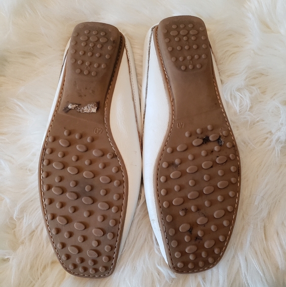 Binome Vintage White Leather Loafer Slide - Picture 6 of 6